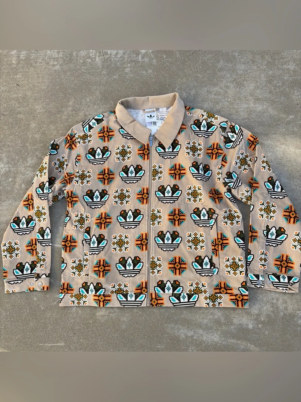 NWT Adidas Monogram Allover Print Loose Coach Jacket - Men’s - JY2996